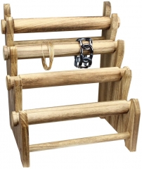 Ikee Design Antique Wooden 4 Tier Bar Bracelet/Bangle Jewelry Holder Stand Display Organizer